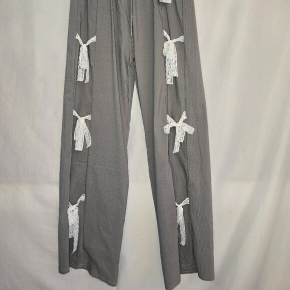 Gray Dress Pants with Bow Ties - Picture 2 of 3
